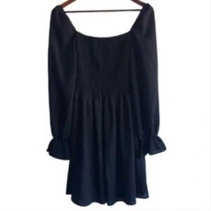 Women's Romwe Black Long Sleeve Dress
